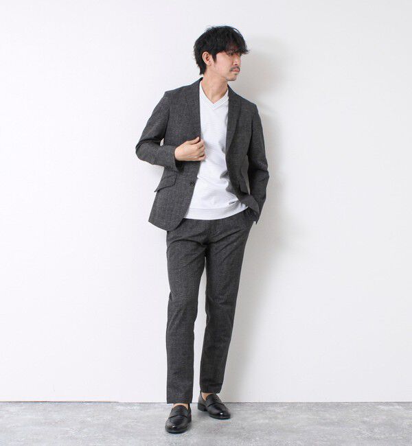 NOLLEY'S goodman「《ビジカジ対応》セミシルケットスムース ボーダー Vネック ドレスTシャツ 25SS」|Tシャツ・カットソー|