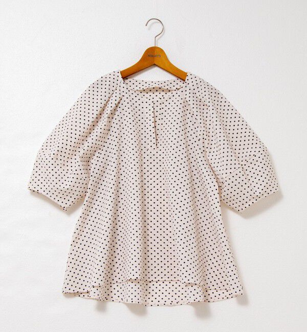 NOLLEY'S「サッカードット5分袖タックブラウス」|シャツ・ブラウス|