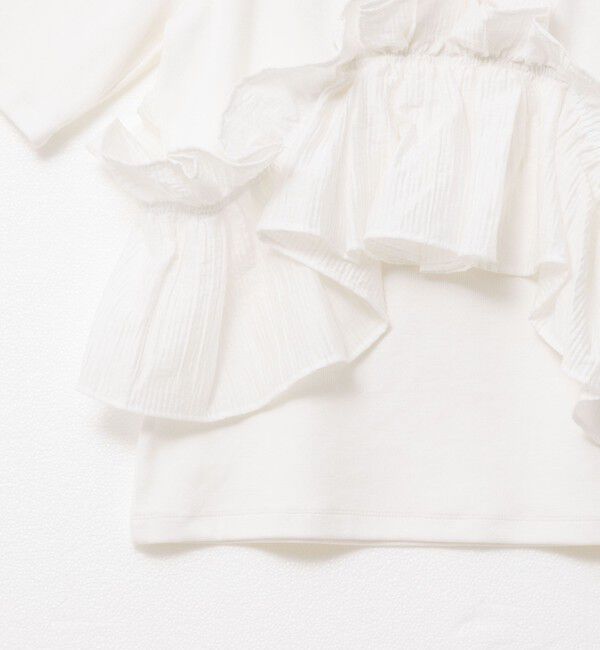 Rie Miller「フリル付き3WAYストレッチリブカットソー」|Tシャツ・カットソー|