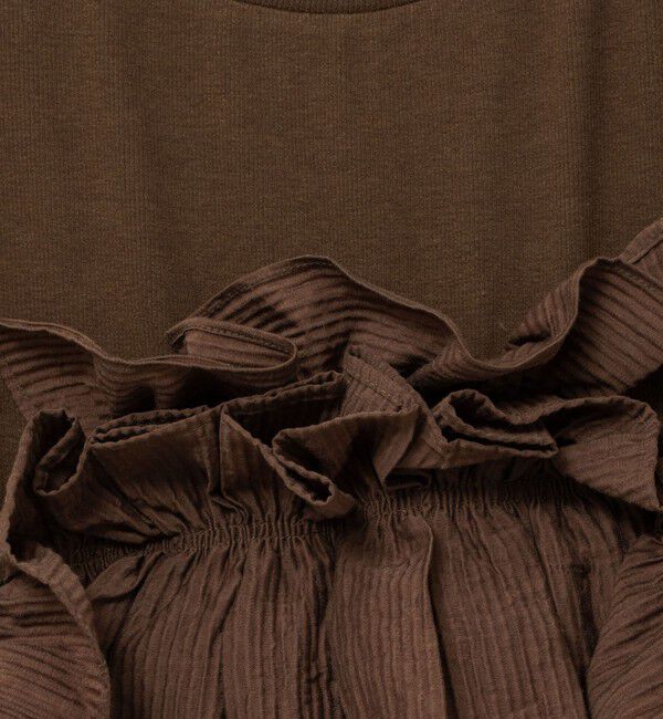 Rie Miller「フリル付き3WAYストレッチリブカットソー」|Tシャツ・カットソー|