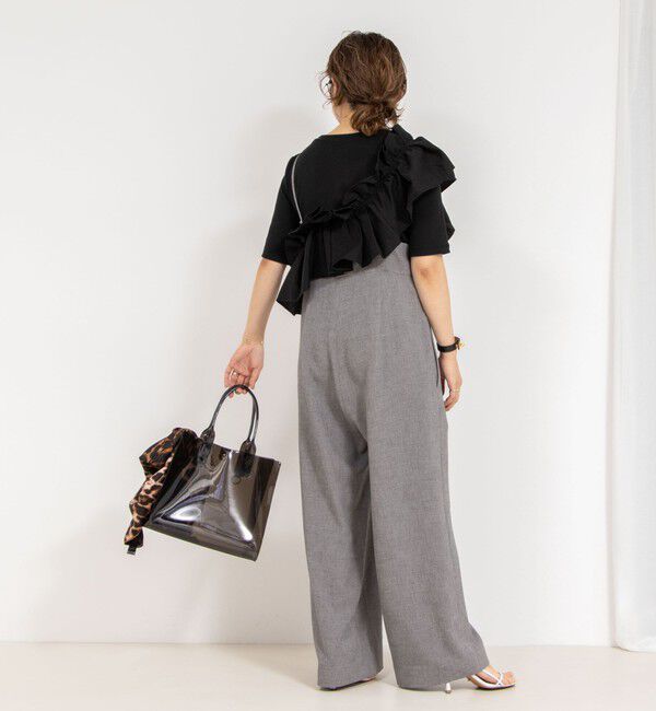 Rie Miller「フリル付き3WAYストレッチリブカットソー」|Tシャツ・カットソー|