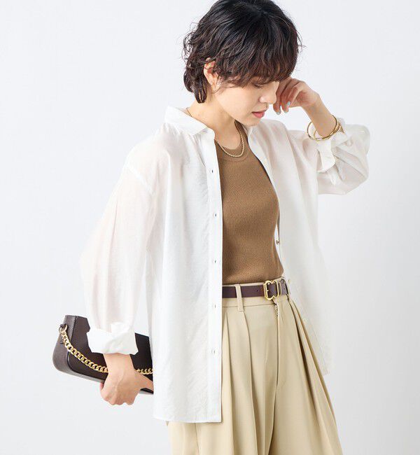 NOLLEY'S sophi「《セットアップ対応》シアーローン２WAYシャツ」|シャツ・ブラウス|ホワイト