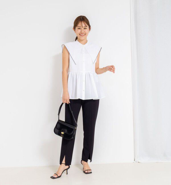 NOLLEY'S「ビッグカラーノースリーブブラウス」|シャツ・ブラウス|