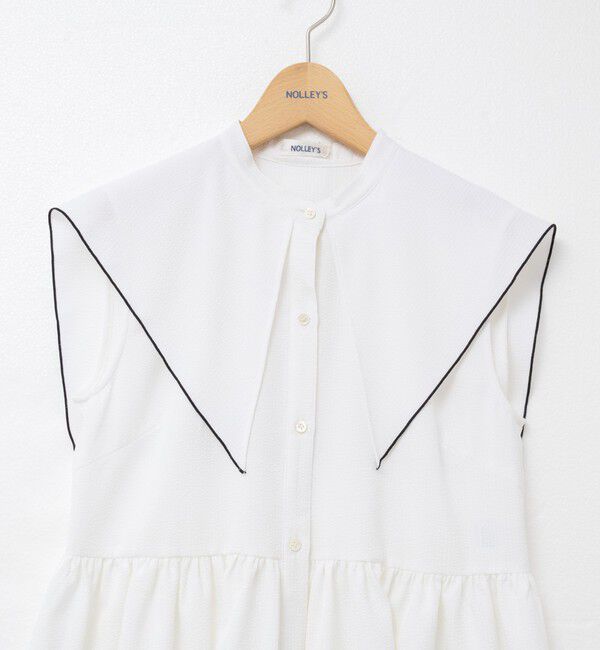 NOLLEY'S「ビッグカラーノースリーブブラウス」|シャツ・ブラウス|