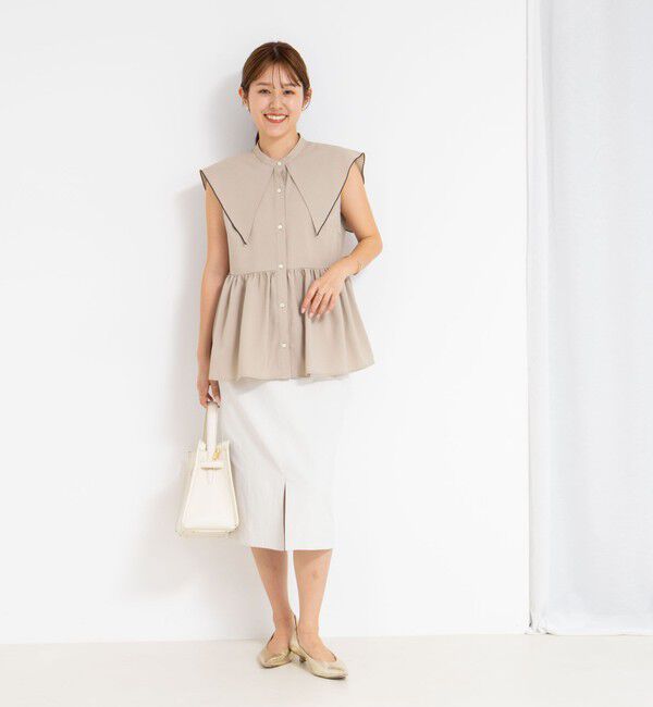 NOLLEY'S「ビッグカラーノースリーブブラウス」|シャツ・ブラウス|