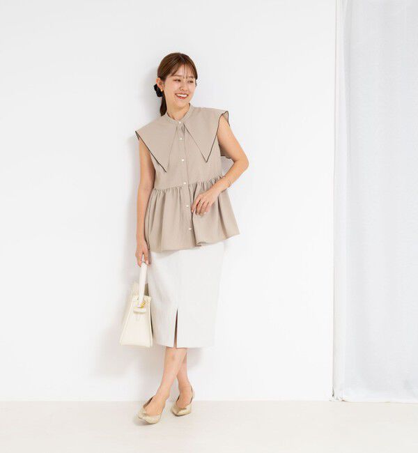 NOLLEY'S「ビッグカラーノースリーブブラウス」|シャツ・ブラウス|