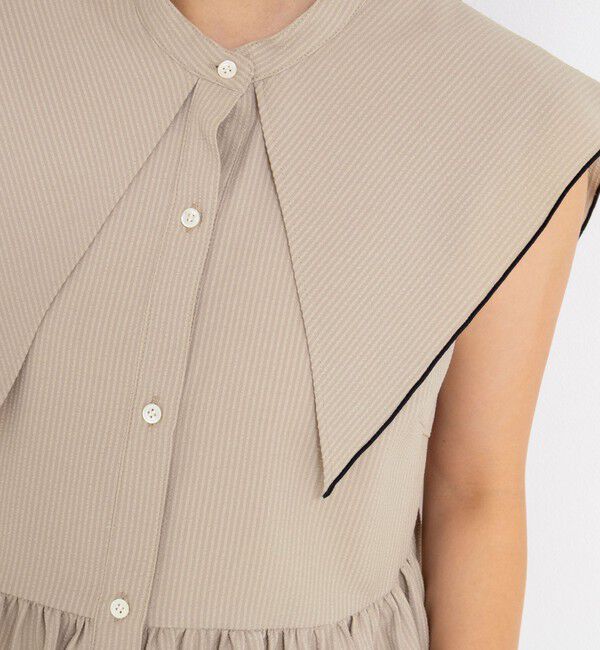 NOLLEY'S「ビッグカラーノースリーブブラウス」|シャツ・ブラウス|