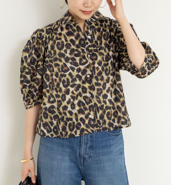 NOLLEY'S「《セットアップ対応》レオパードハーフスリーブシャツ」|シャツ・ブラウス|ベージュ系その他3