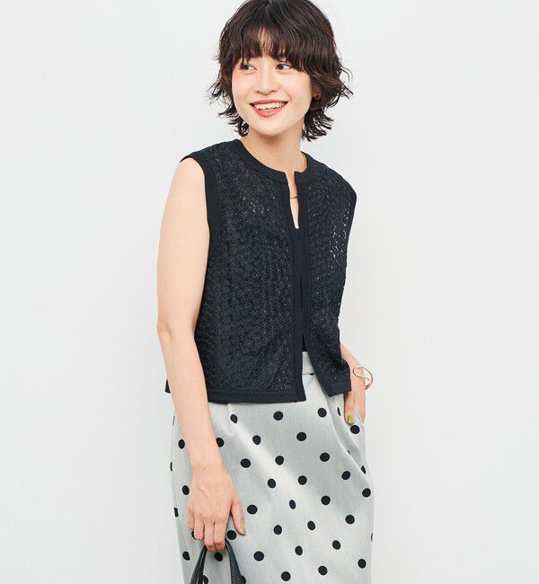 NOLLEY'S「《手洗い可能》フラワー刺繍生地ベスト」|ベスト・ジレ|