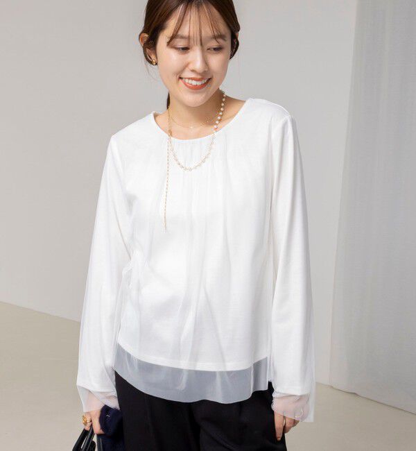 NOLLEY'S「ウォッシャブルチュールレイヤード2WAYブラウス」|シャツ・ブラウス|
