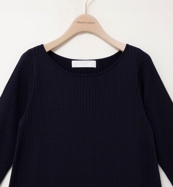 NOLLEY'S sophi「《手洗い可能》ウール混ワイドリブ袖口配色ロングワンピース」|ワンピース|