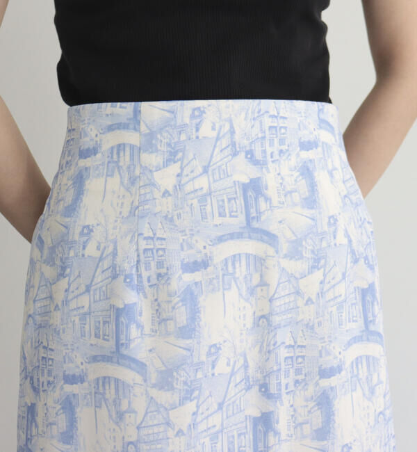 fredy emue「ランドスケープ柄スカート」|フレア|
