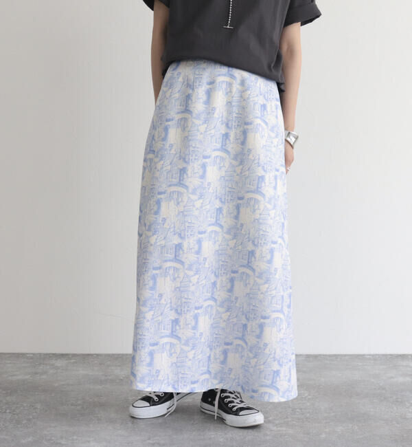 fredy emue「ランドスケープ柄スカート」|フレア|