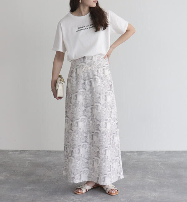 fredy emue「ランドスケープ柄スカート」|フレア|
