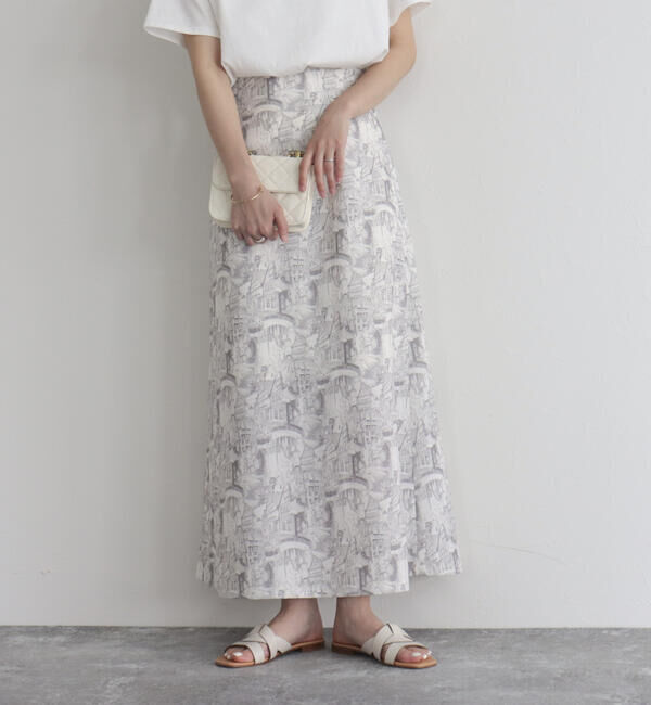 fredy emue「ランドスケープ柄スカート」|フレア|