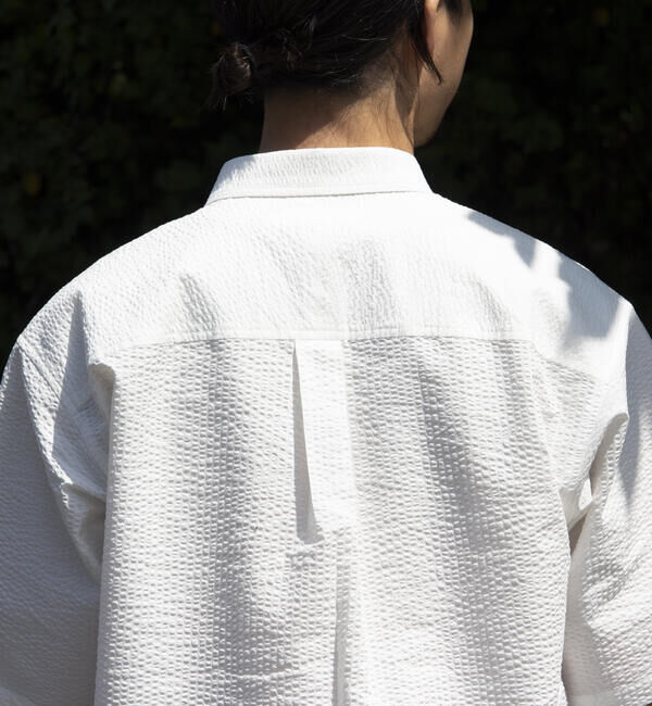 GLOSTER「【GLOSTER/グロスター】シアサッカー ボタンダウン半袖シャツ」|シャツ・ブラウス|