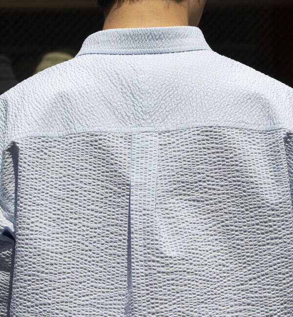 GLOSTER「【GLOSTER/グロスター】シアサッカー ボタンダウン半袖シャツ」|シャツ・ブラウス|