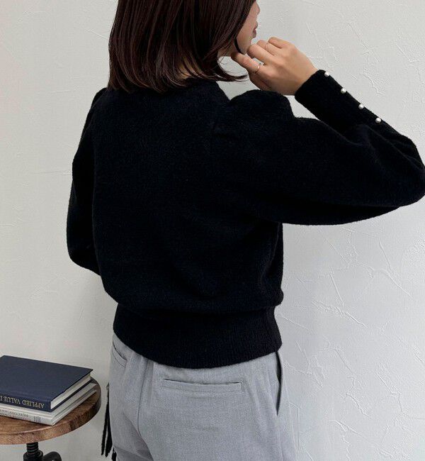 fredy emue「袖ボリュームパール付きニットプルオーバー」|ニット・セーター|