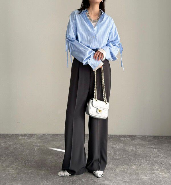 fredy emue「とろみツイルタックスラックス【レングス長め丈あり】」|スラックス|