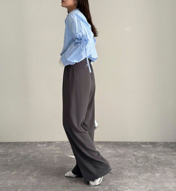 fredy emue「とろみツイルタックスラックス【レングス長め丈あり】」|スラックス|