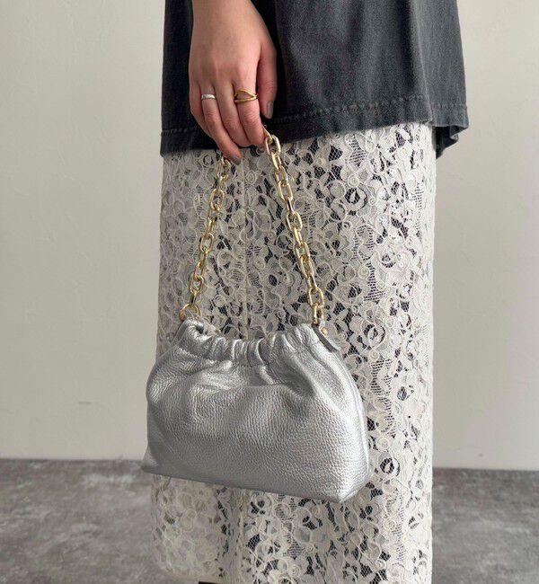 fredy emue「【AULENTTI/オーレンティ】チェーンギャザーレザーショルダーバッグ」|ショルダー・メッセンジャー|