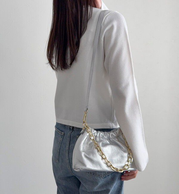 fredy emue「【AULENTTI/オーレンティ】チェーンギャザーレザーショルダーバッグ」|ショルダー・メッセンジャー|