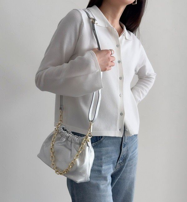 fredy emue「【AULENTTI/オーレンティ】チェーンギャザーレザーショルダーバッグ」|ショルダー・メッセンジャー|