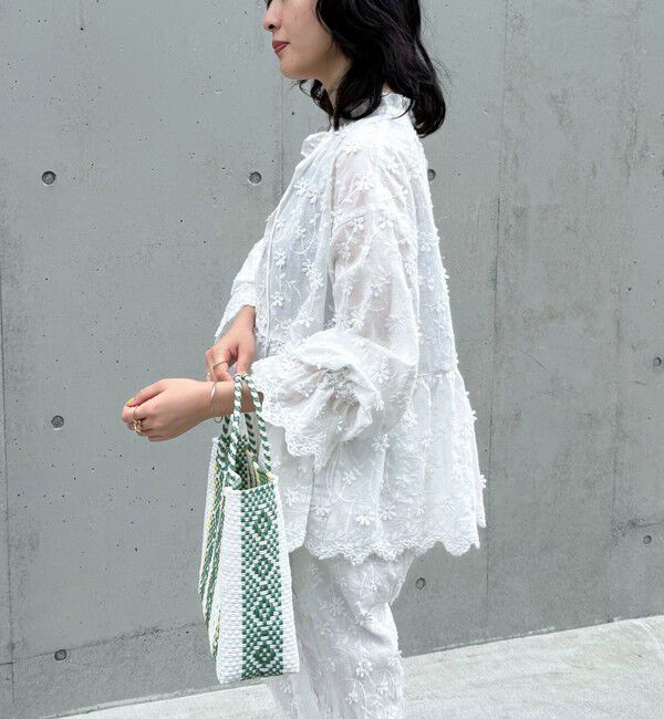 fredy emue「3D刺繍スカラップ前開きブラウス」|シャツ・ブラウス|