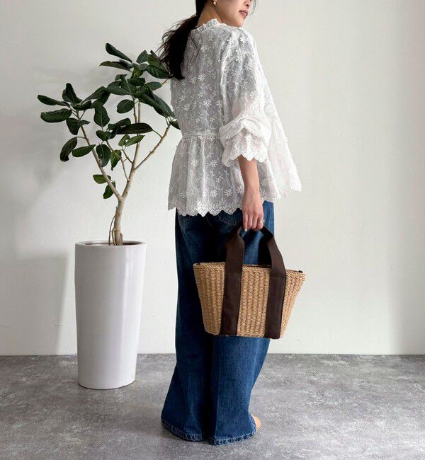 fredy emue「3D刺繍スカラップ前開きブラウス」|シャツ・ブラウス|