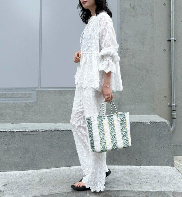 fredy emue「3D刺繍スカラップ前開きブラウス」|シャツ・ブラウス|