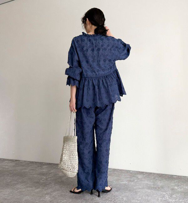 fredy emue「3D刺繍スカラップ前開きブラウス」|シャツ・ブラウス|