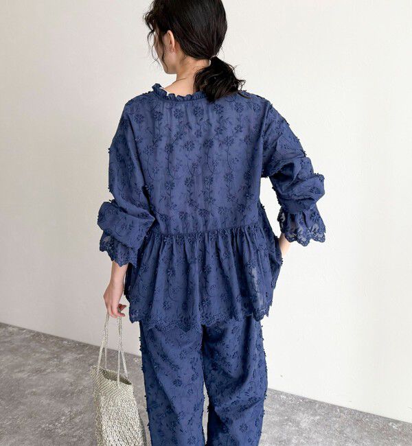 fredy emue「3D刺繍スカラップ前開きブラウス」|シャツ・ブラウス|