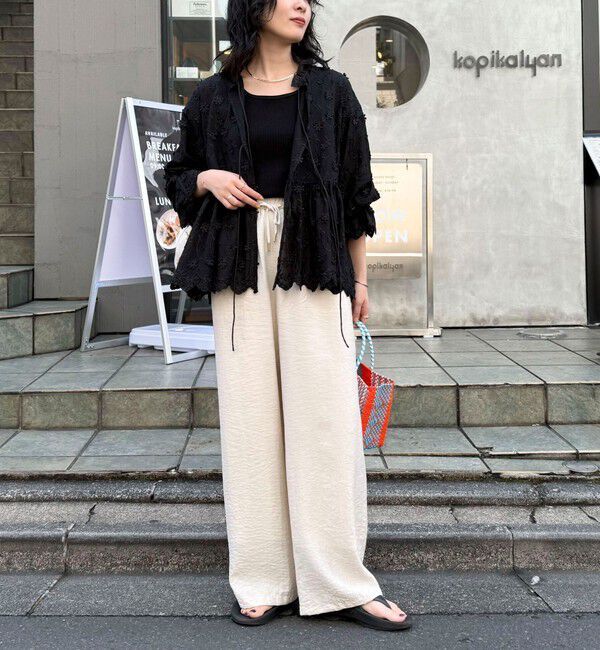 fredy emue「3D刺繍スカラップ前開きブラウス」|シャツ・ブラウス|