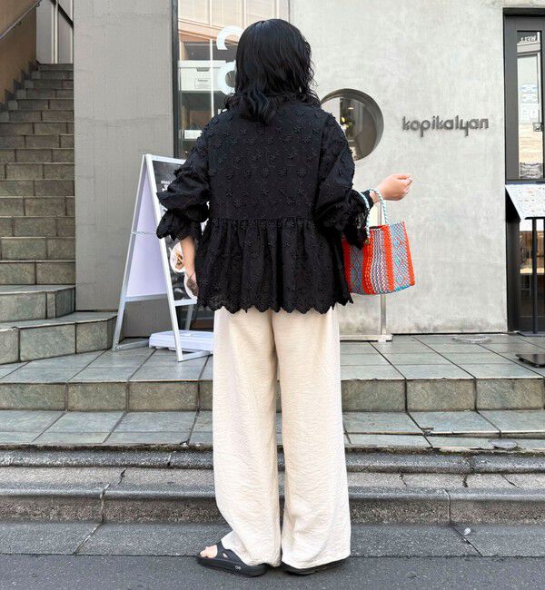 fredy emue「3D刺繍スカラップ前開きブラウス」|シャツ・ブラウス|