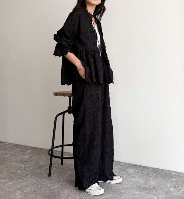 fredy emue「3D刺繍スカラップ前開きブラウス」|シャツ・ブラウス|