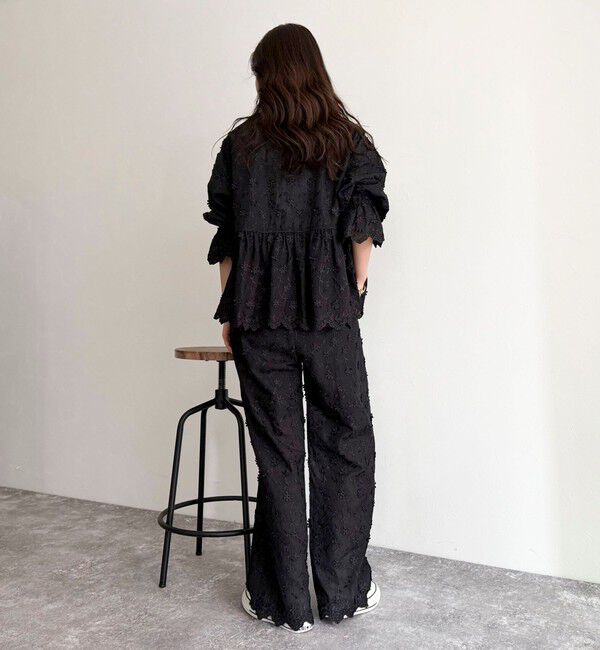 fredy emue「3D刺繍スカラップ前開きブラウス」|シャツ・ブラウス|