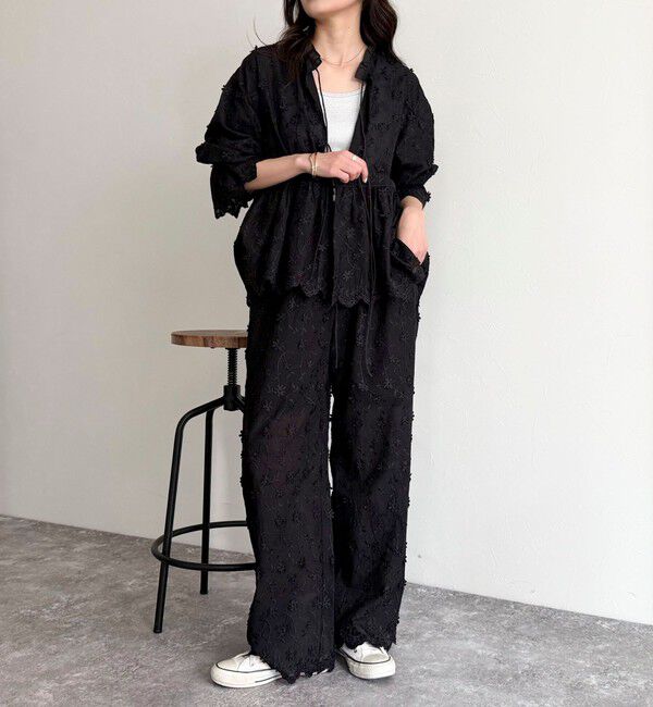 fredy emue「3D刺繍スカラップ前開きブラウス」|シャツ・ブラウス|