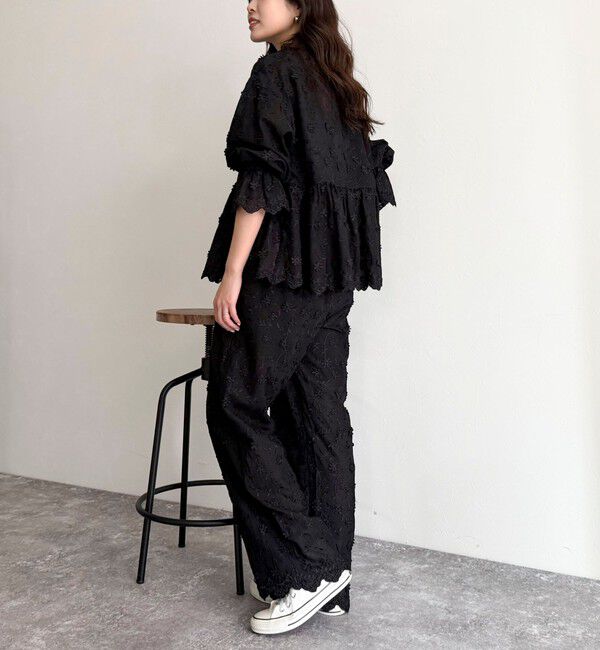 fredy emue「3D刺繍スカラップ前開きブラウス」|シャツ・ブラウス|