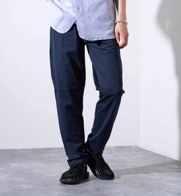 GLOSTER「【GLOSTER/グロスター】N/PU 接触冷感 フレッシュイージーパンツ」|チノ|ネイビー