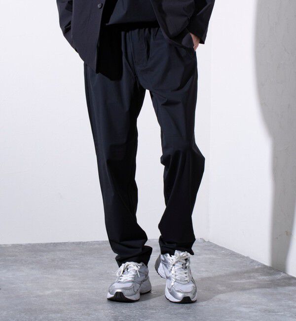 GLOSTER「【GLOSTER/グロスター】N/PU 接触冷感 フレッシュイージーパンツ」|チノ|ブラック