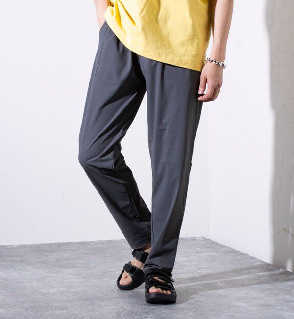 GLOSTER「【GLOSTER/グロスター】N/PU 接触冷感 フレッシュイージーパンツ」|チノ|チャコールグレー