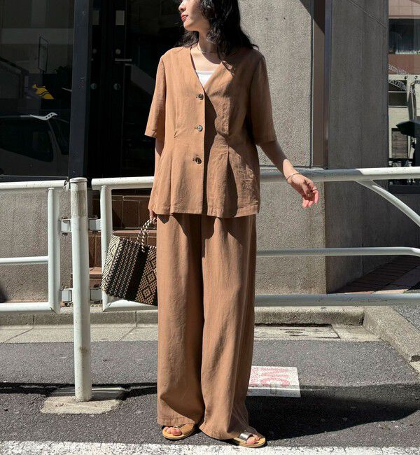 fredy emue「《セットアップ対応》レーヨン麻セミワイドイージーパンツ」|チノ|