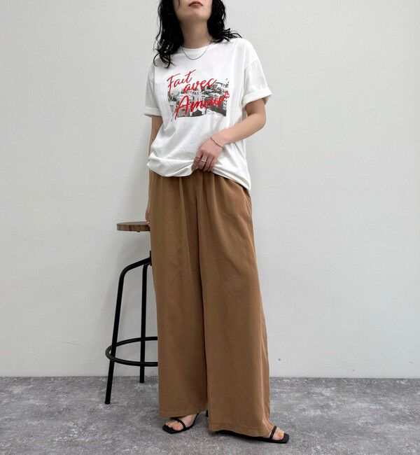 fredy emue「《セットアップ対応》レーヨン麻セミワイドイージーパンツ」|チノ|