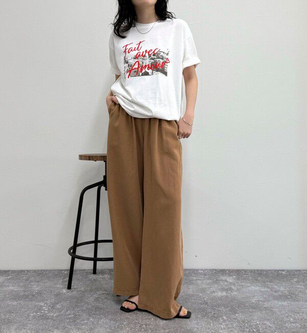 fredy emue「《セットアップ対応》レーヨン麻セミワイドイージーパンツ」|チノ|