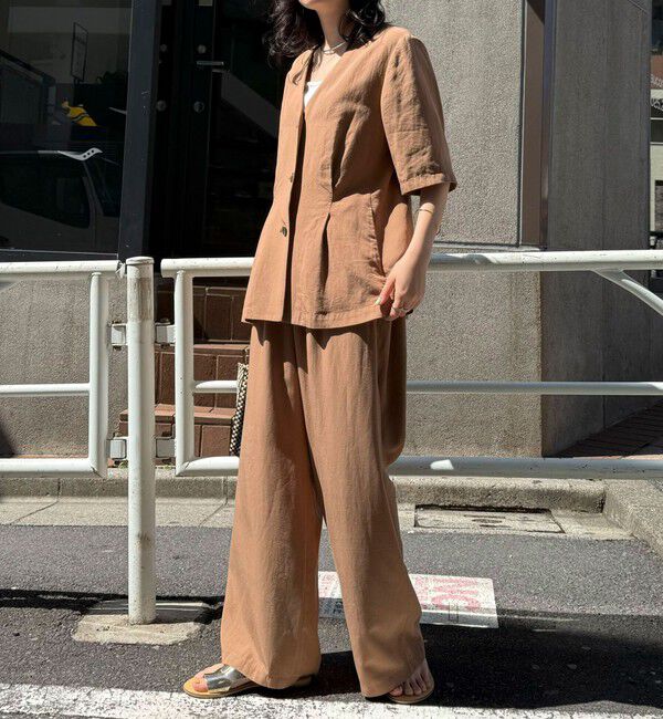 fredy emue「《セットアップ対応》レーヨン麻セミワイドイージーパンツ」|チノ|