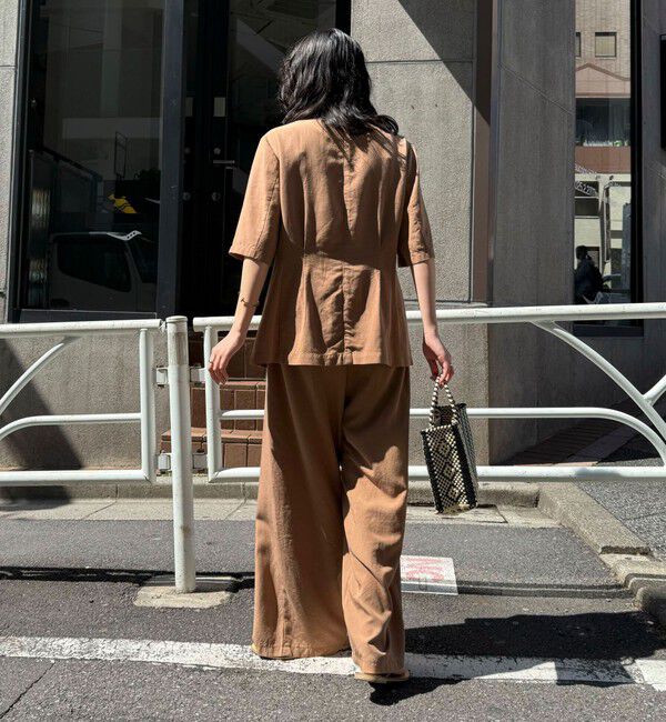 fredy emue「《セットアップ対応》レーヨン麻セミワイドイージーパンツ」|チノ|