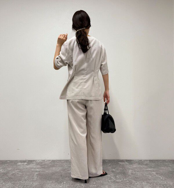 fredy emue「《セットアップ対応》レーヨン麻セミワイドイージーパンツ」|チノ|
