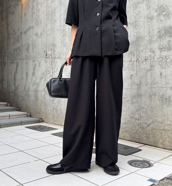 fredy emue「《セットアップ対応》レーヨン麻セミワイドイージーパンツ」|チノ|