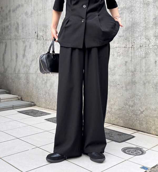 fredy emue「《セットアップ対応》レーヨン麻セミワイドイージーパンツ」|チノ|