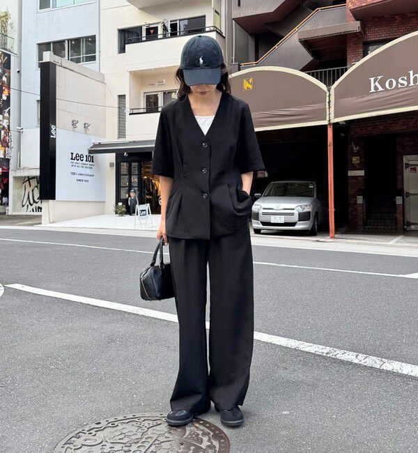 fredy emue「《セットアップ対応》レーヨン麻セミワイドイージーパンツ」|チノ|